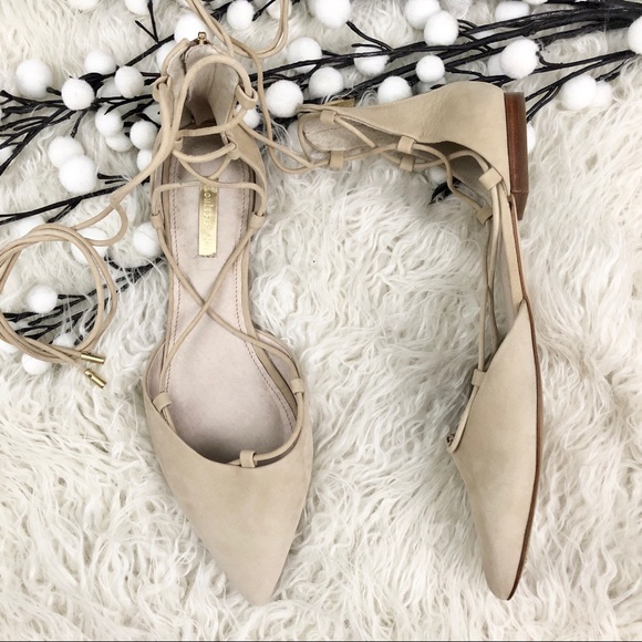 Louise et Cie Shoes - Louise et Cie Abri Pointy Toe Nude Ghillie Flats